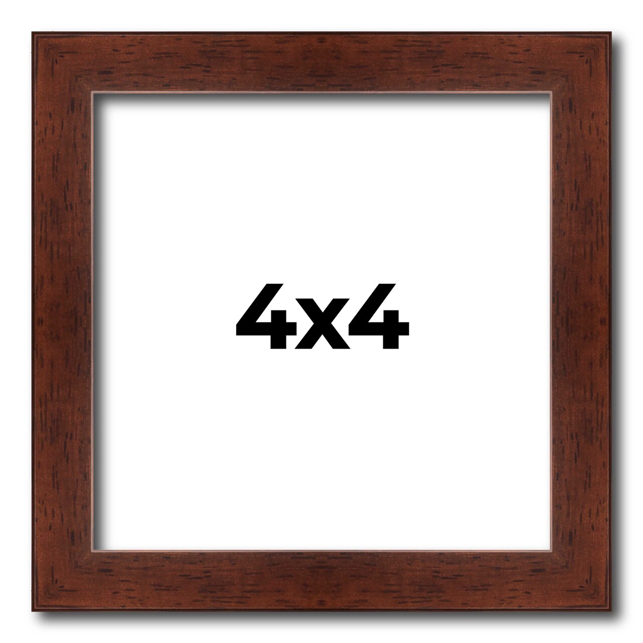 Square Classic Modern Brown Picture Frame - UV Acrylic, Foam Board Backing, Hanging Hardware
